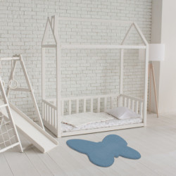 Dywan SHAPE 3150 Motyl Shaggy - niebieski pluszowy, antypoślizgowy, do prania 80x80cm Dywan SHAPE 3150 Motyl Shaggy - niebieski pluszowy, antypoślizgowy, do prania 80x80cm