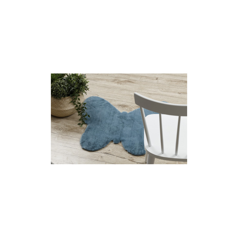 Dywan SHAPE 3150 Motyl Shaggy - niebieski pluszowy, antypoślizgowy, do prania 80x80cm Dywan SHAPE 3150 Motyl Shaggy - niebieski pluszowy, antypoślizgowy, do prania 80x80cm