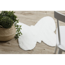 Dywan SHAPE 3150 Motyl Shaggy - kość słoniowa pluszowy, antypoślizgowy, do prania 80x80cm