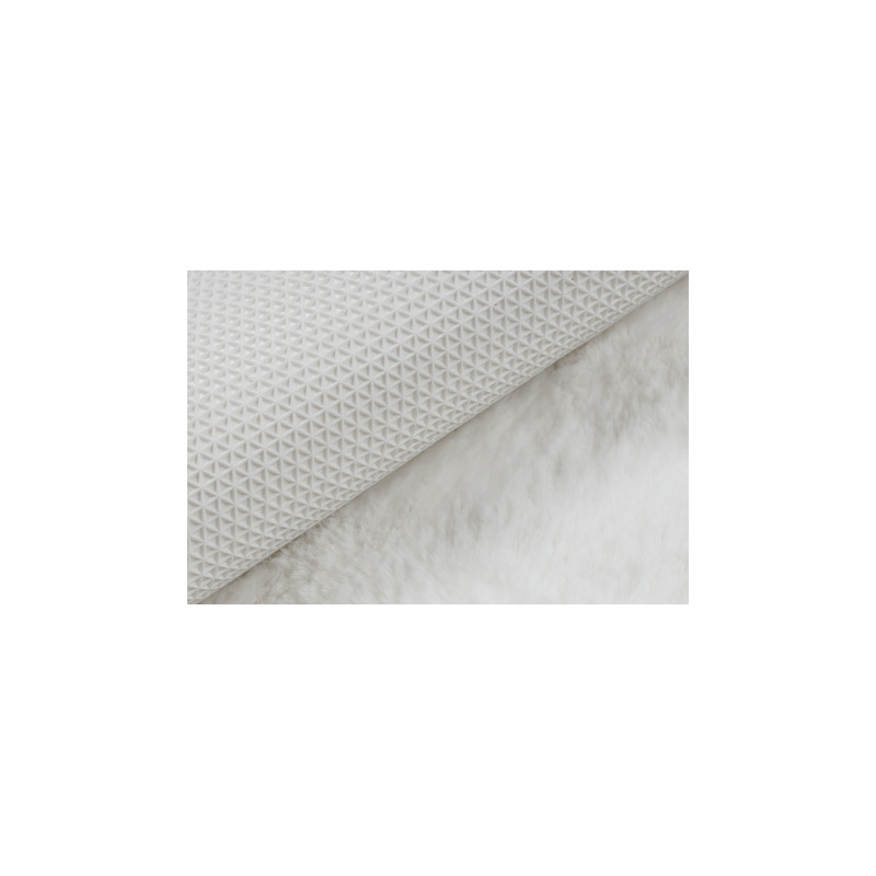 Dywan SHAPE 3150 Motyl Shaggy - kość słoniowa pluszowy, antypoślizgowy, do prania 80x80cm
