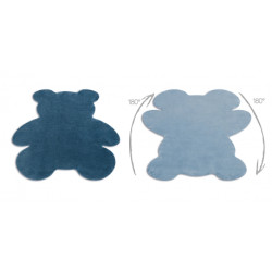 Dywan SHAPE 3146 Miś Shaggy - niebieski pluszowy, antypoślizgowy, do prania 80x96cm