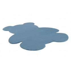 Dywan SHAPE 3146 Miś Shaggy - niebieski pluszowy, antypoślizgowy, do prania 80x96cm