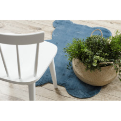 Dywan SHAPE 3146 Miś Shaggy - niebieski pluszowy, antypoślizgowy, do prania 80x96cm