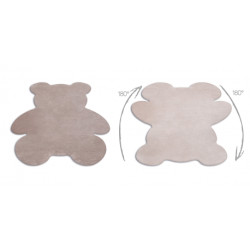 Dywan SHAPE 3146 Miś Shaggy - brudny róż pluszowy, antypoślizgowy, do prania 80x96cm