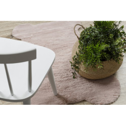 Dywan SHAPE 3146 Miś Shaggy - brudny róż pluszowy, antypoślizgowy, do prania 80x96cm