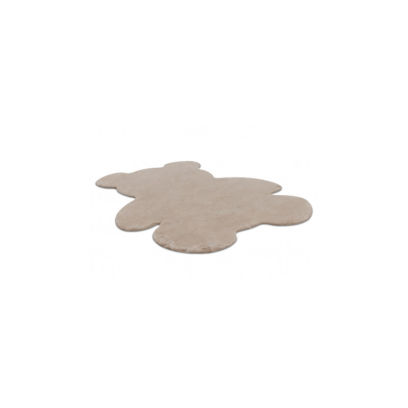 Dywan SHAPE 3146 Miś Shaggy - camel, beż pluszowy, antypoślizgowy, do prania 80x96cm