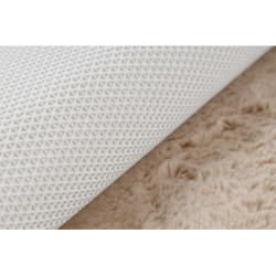 Dywan SHAPE 3146 Miś Shaggy - camel, beż pluszowy, antypoślizgowy, do prania 80x96cm