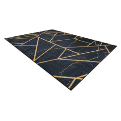 Dywan do prania ANDRE 1222 Marmur, geometryczny antypoślizgowy - czarny 160x220cm