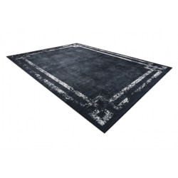 Dywan do prania ANDRE 1486 Ramka, vintage antypoślizgowy - czarny / biały 80x150cm