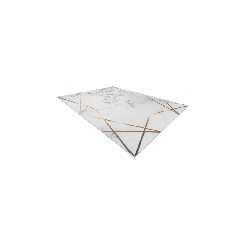 Dywan do prania ANDRE 1220 Marmur, geometryczny antypoślizgowy - biały 120x170cm