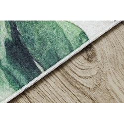 Dywan do prania ANDRE 1168 Liście Monstera, geometryczny antypoślizgowy - biały / zielony 120x170cm