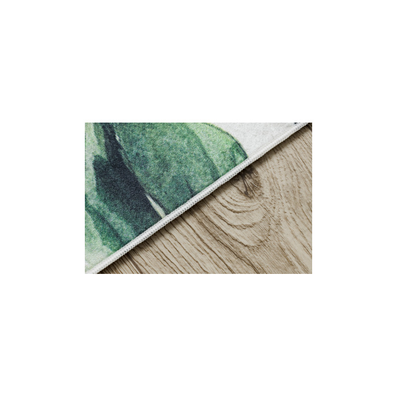 Dywan do prania ANDRE 1168 Liście Monstera, geometryczny antypoślizgowy - biały / zielony 120x170cm