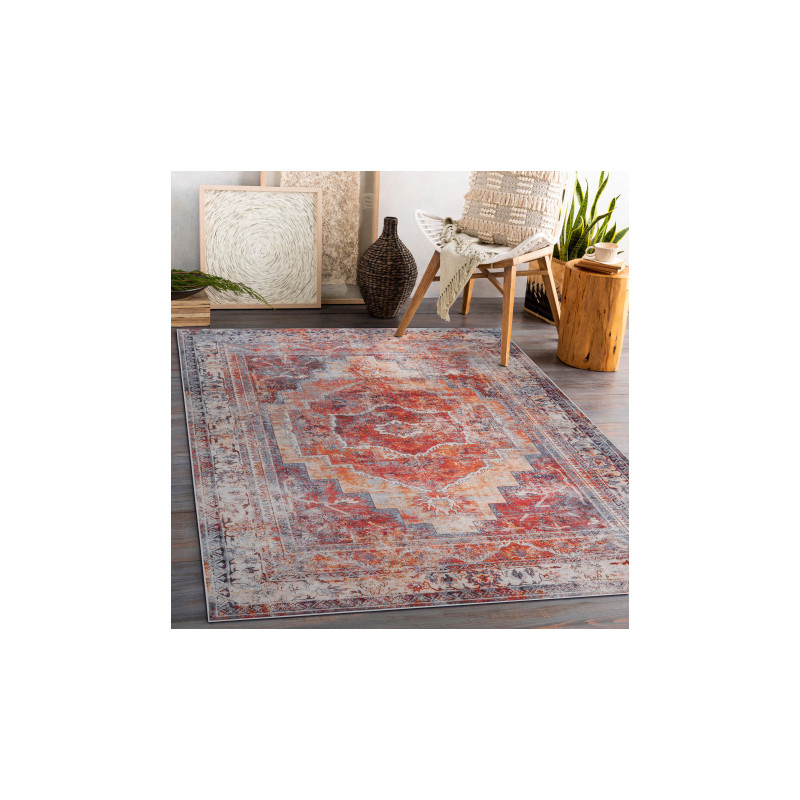 Dywan do prania ANDRE 1684 Ramka, vintage antypoślizgowy - czerwony 160x220cm Dywan do prania ANDRE 1684 Ramka, vintage antypoślizgowy - czerwony 160x220cm