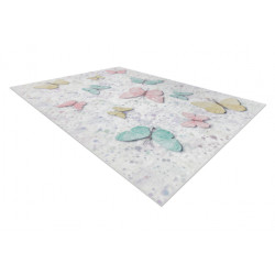 Dywan do prania BAMBINO 1610 Motyle, dla dzieci, antypoślizgowy - krem 80x150cm