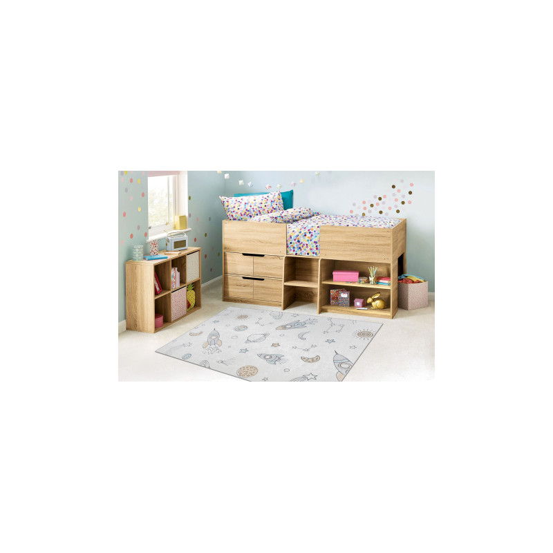 Dywan do prania BAMBINO 1278 Kosmos, rakieta dla dzieci, antypoślizgowy - krem 140x190cm Dywan do prania BAMBINO 1278 Kosmos, rakieta dla dzieci, antypoślizgowy - krem 140x190cm