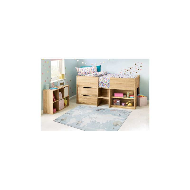 Dywan do prania BAMBINO 1163 Mapa świata, świat dla dzieci, antypoślizgowy - niebieski 160x220cm Dywan do prania BAMBINO 1163 Mapa świata, świat dla dzieci, antypoślizgowy - niebieski 160x220cm