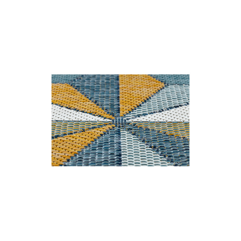 Dywan, chodnik SZNURKOWY SIZAL COOPER Mozaika, Trójkąty 22222 ecru / granat 60x250cm