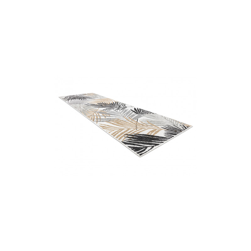 Dywan, chodnik SZNURKOWY SIZAL COOPER Liście 22258 ecru / czarny 70x250cm