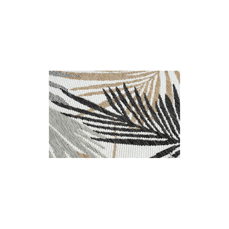 Dywan, chodnik SZNURKOWY SIZAL COOPER Liście 22258 ecru / czarny 70x250cm