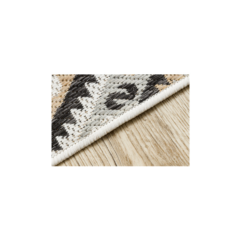 Dywan SZNURKOWY SIZAL COOPER Romby, Aztecki, Etno 22224 ecru / czarny 160x220cm