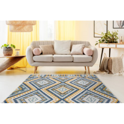 Dywan SZNURKOWY SIZAL COOPER Romby, Aztecki, Etno 22224 ecru / granat 200x290cm