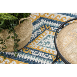 Dywan SZNURKOWY SIZAL COOPER Romby, Aztecki, Etno 22224 ecru / granat 200x290cm