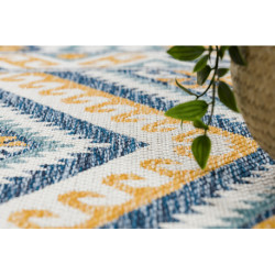 Dywan SZNURKOWY SIZAL COOPER Romby, Aztecki, Etno 22224 ecru / granat 200x290cm