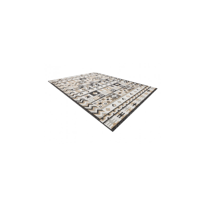 Dywan SZNURKOWY SIZAL COOPER Aztecki, Etno, Zygzak 22218 ecru / czarny 180x270cm