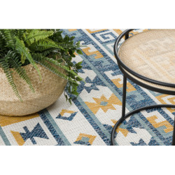 Dywan SZNURKOWY SIZAL COOPER Aztecki, Etno, Zygzak 22218 ecru / granat 180x270cm Dywan SZNURKOWY SIZAL COOPER Aztecki, Etno, Zygzak 22218 ecru / granat 180x270cm
