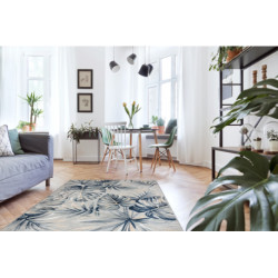 Dywan Strukturalny BOTANIC 65265 Liście Monstera płasko tkany, na balkon, taras - szary 137x190cm Dywan Strukturalny BOTANIC 65265 Liście Monstera płasko tkany, na balkon, taras - szary 137x190cm