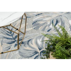 Dywan Strukturalny BOTANIC 65265 Liście Monstera płasko tkany, na balkon, taras - szary 137x190cm Dywan Strukturalny BOTANIC 65265 Liście Monstera płasko tkany, na balkon, taras - szary 137x190cm
