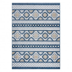 Dywan Strukturalny BOTANIC 65252 Boho płasko tkany, na balkon, taras - granat 117x170cm
