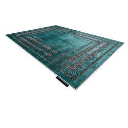 Dywan DE LUXE nowoczesny 1516 Ramka vintage przecierany - Strukturalny zielony / antracyt 160x220cm