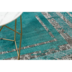Dywan DE LUXE nowoczesny 1516 Ramka vintage przecierany - Strukturalny zielony / antracyt 160x220cm