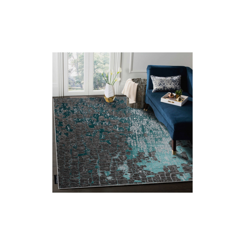 Dywan DE LUXE nowoczesny 2079 Vintage przecierany - Strukturalny zielony / antracyt 120x170cm