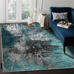 Dywan DE LUXE nowoczesny 570 Vintage przecierany - Strukturalny zielony / antracyt 180x270cm