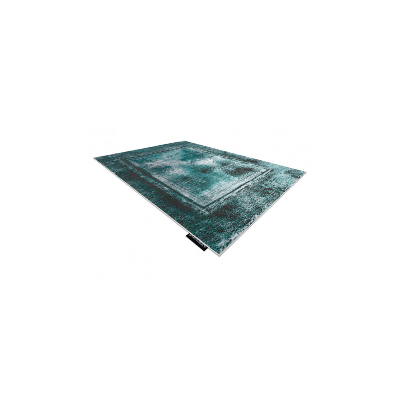 Dywan DE LUXE nowoczesny 634 Ramka vintage przecierany - Strukturalny zielony / antracyt 160x220cm Dywan DE LUXE nowoczesny 634 Ramka vintage przecierany - Strukturalny zielony / antracyt 160x220cm