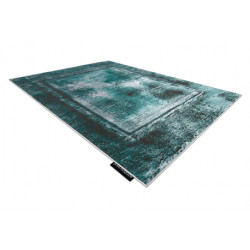 Dywan DE LUXE nowoczesny 634 Ramka vintage przecierany - Strukturalny zielony / antracyt 180x270cm