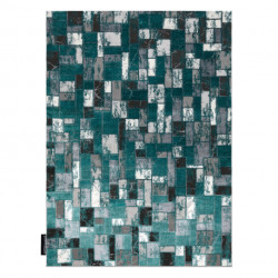 Dywan DE LUXE nowoczesny 6768 Geometryczny - Strukturalny zielony / antracyt 140x190cm