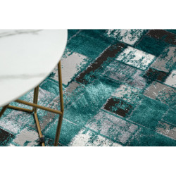 Dywan DE LUXE nowoczesny 6768 Geometryczny - Strukturalny zielony / antracyt 140x190cm