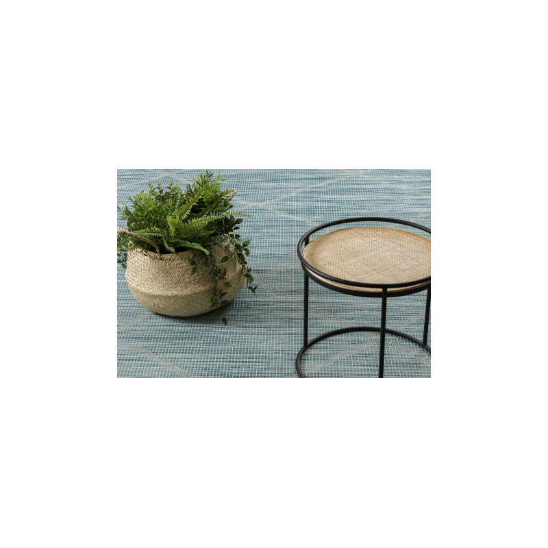Dywan SZNURKOWY SIZAL płaskotkany PATIO 3075 Romby - morski niebieski 117x170cm Dywan SZNURKOWY SIZAL płaskotkany PATIO 3075 Romby - morski niebieski 117x170cm