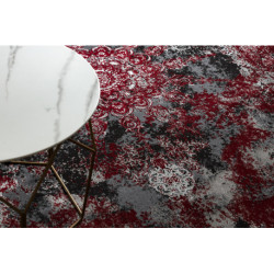 Dywan VINCI 1407 nowoczesny Rozeta vintage przecierany - Strukturalny czerwony / antracyt 140x190cm