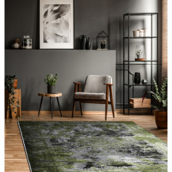 Dywan VINCI 1407 nowoczesny Rozeta vintage przecierany - Strukturalny zielony / antracyt 80x150cm Dywan VINCI 1407 nowoczesny Rozeta vintage przecierany - Strukturalny zielony / antracyt 80x150cm