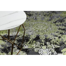 Dywan VINCI 1407 nowoczesny Rozeta vintage przecierany - Strukturalny zielony / antracyt 120x170cm