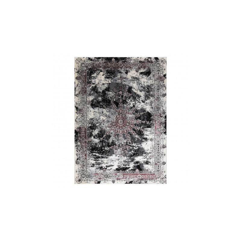Dywan VINCI 1407 nowoczesny Rozeta vintage przecierany - Strukturalny kość słoniowa / czerwony 120x170cm Dywan VINCI 1407 nowoczesny Rozeta vintage przecierany - Strukturalny kość słoniowa / czerwony 120x170cm