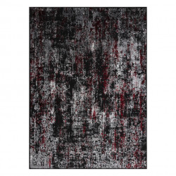 Dywan VINCI 1524 nowoczesny Ornament vintage przecierany - Strukturalny antracyt / czerwony 160x220cm