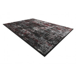 Dywan VINCI 1524 nowoczesny Ornament vintage przecierany - Strukturalny antracyt / czerwony 160x220cm