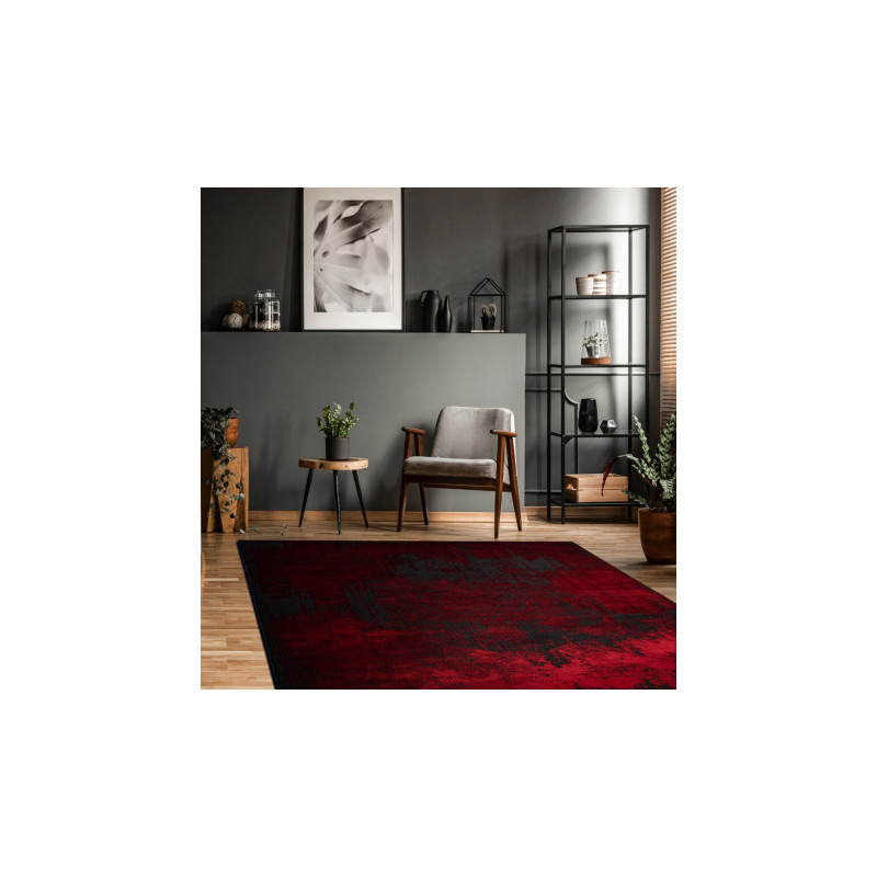 Dywan VINCI 1516 nowoczesny Rozeta vintage przecierany - Strukturalny czerwony 140x190cm