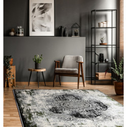 Dywan VINCI 1516 nowoczesny Rozeta vintage przecierany - Strukturalny kość słoniowa / zielony 160x220cm