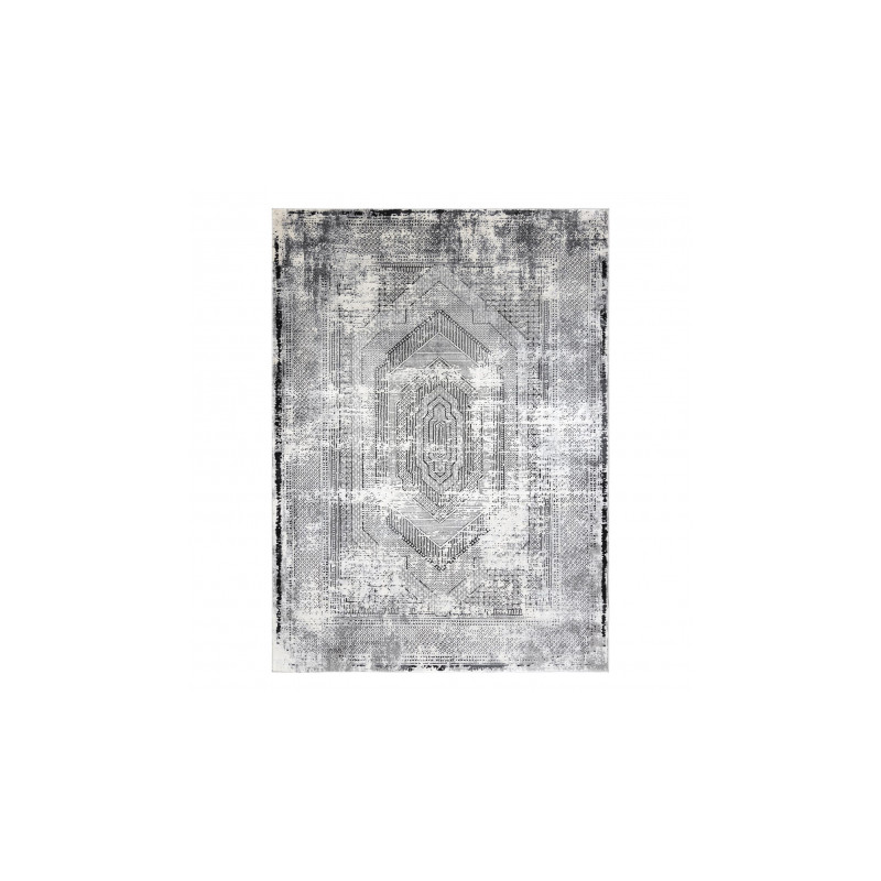 Dywan VINCI 1417 nowoczesny Geometryczny vintage przecierany - Strukturalny kość słoniowa / antracyt 120x170cm
